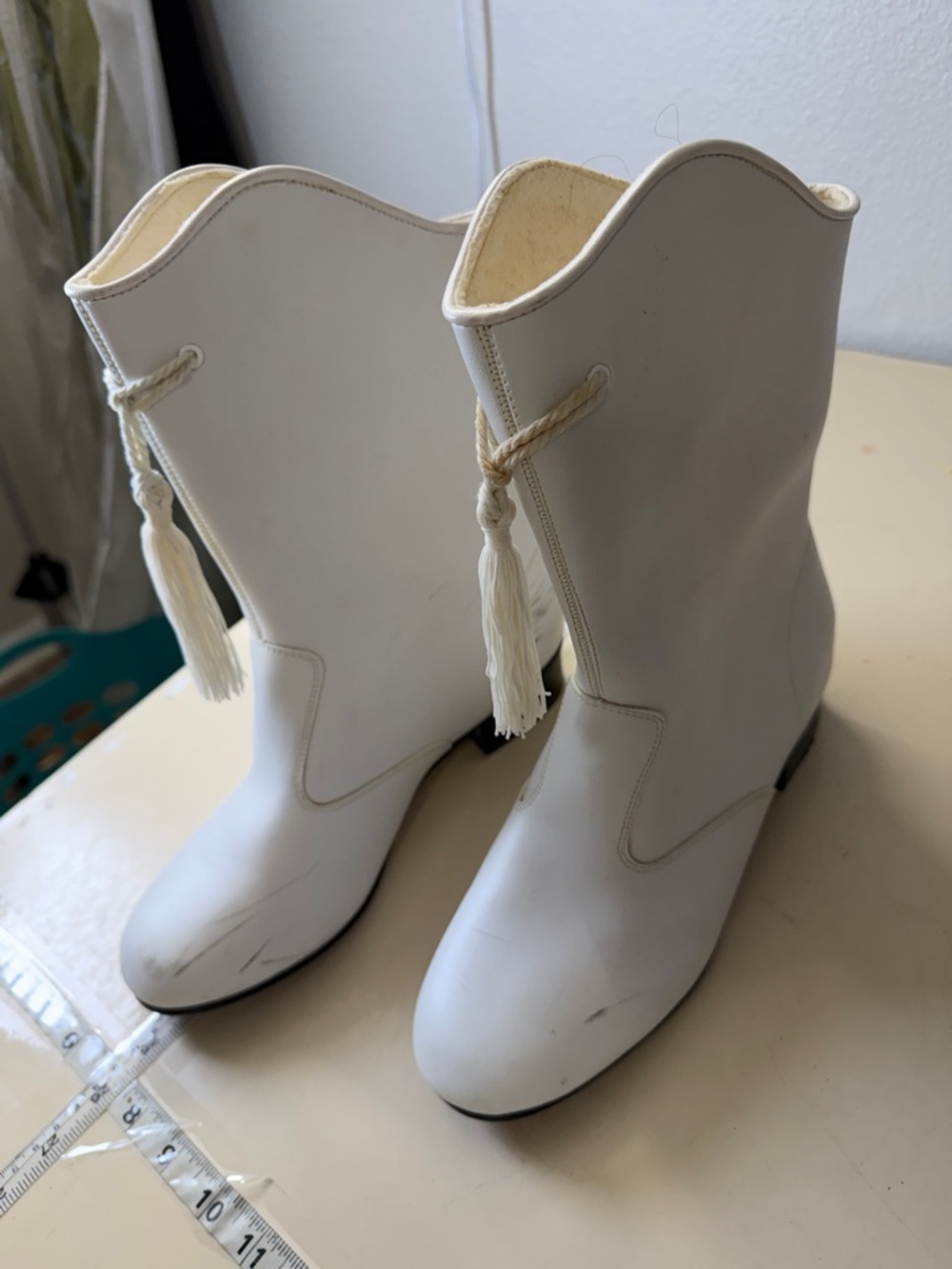 White Women's Tassel majorette Boots